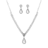 Exquisite Claw Chain Necklace And Earrings Suite Two-piece Set Water Drops