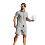 Knitwear Sports Casual Short Sleeve And Shorts Suit