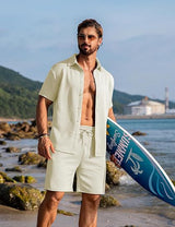 Knitwear Sports Casual Short Sleeve And Shorts Suit