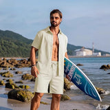 Knitwear Sports Casual Short Sleeve And Shorts Suit