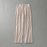 Cotton Linen Pants Men's Autumn Loose Straight