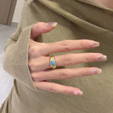Vintage Court Style Refined And Simple Asterism Turquoise Ring