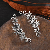 Middle-ancient Rose Flower Earrings Women