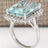 Women's Versatile Fashion Inlaid Lake Blue Zircon Ring