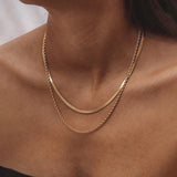 Women's Retro Solid Color Double-layer Twist Necklace