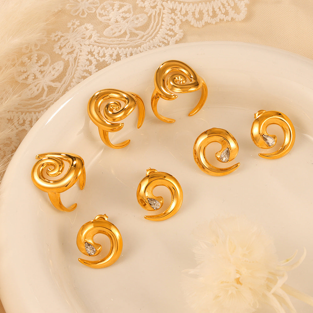 Niche Personality Spiral Twist Design Ring