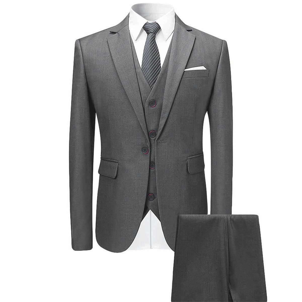 Men's Fashion Slim Suit Three-piece Suit