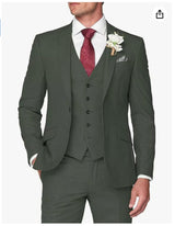 Men's Solid Color Business Jacket Vest Pants Set