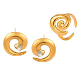 Niche Personality Spiral Twist Design Ring