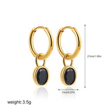 Women's Retro Simple Oval Zircon Earrings
