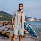 Knitwear Sports Casual Short Sleeve And Shorts Suit
