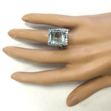 Women's Versatile Fashion Inlaid Lake Blue Zircon Ring