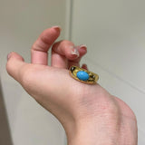 Vintage Court Style Refined And Simple Asterism Turquoise Ring