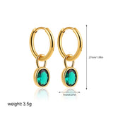 Women's Retro Simple Oval Zircon Earrings