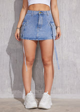 Fashion Personality All-matching Jeans Short Skirt For Women