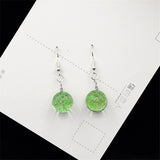 Dried Flower Glass Ball Crystal Earrings Creative Sweet