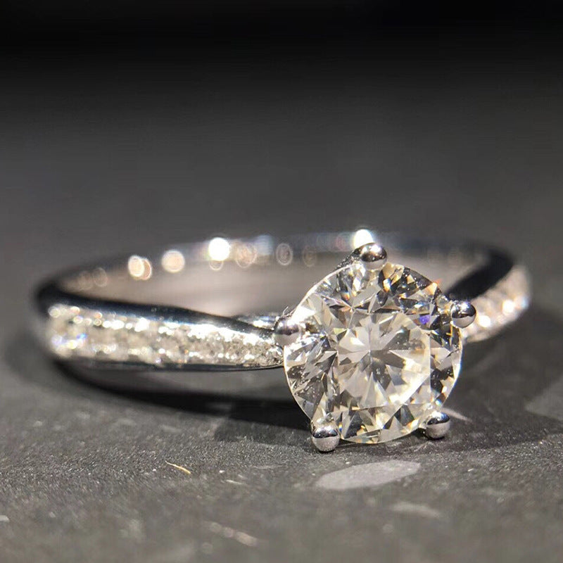 Five-claw Micro Rhinestone Ring Simple