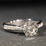 Five-claw Micro Rhinestone Ring Simple