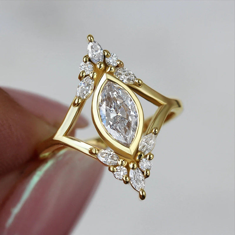 Horse Eye Geometric Design Affordable Luxury Fashion Wind Ring