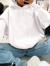 Printed Long Sleeve Hooded Loose Women's Sweater