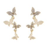 New Women's Temperament Four Butterfly Copper Earrings