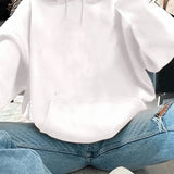 Printed Long Sleeve Hooded Loose Women's Sweater