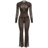 Autumn New Fashion Sexy Printed High Waist Exposed Navel Blouse And Pants