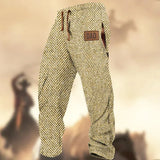 Technology Printing Trousers Elastic Closed Rope Straight-leg Trousers