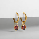 Women's Retro Simple Oval Zircon Earrings