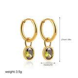 Women's Retro Simple Oval Zircon Earrings