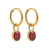 Women's Retro Simple Oval Zircon Earrings