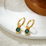Women's Retro Simple Oval Zircon Earrings