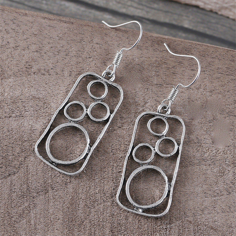 Simple Personality Round Ring Earrings Geometric Irregular Square