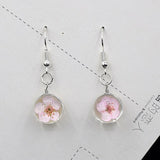 Dried Flower Glass Ball Crystal Earrings Creative Sweet