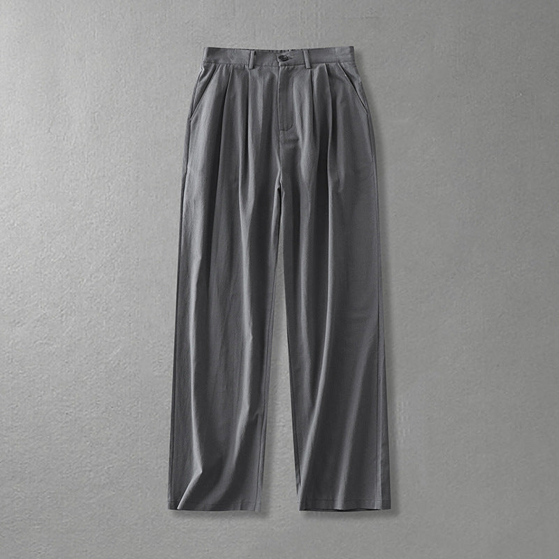 Cotton Linen Pants Men's Autumn Loose Straight