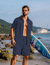 Knitwear Sports Casual Short Sleeve And Shorts Suit