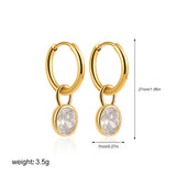 Women's Retro Simple Oval Zircon Earrings