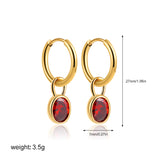 Women's Retro Simple Oval Zircon Earrings