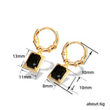 French Court Retro Black Zircon Earrings Light Luxury