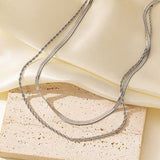 Women's Retro Solid Color Double-layer Twist Necklace