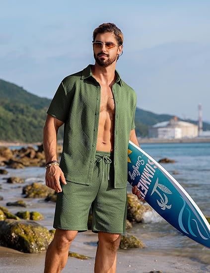Knitwear Sports Casual Short Sleeve And Shorts Suit