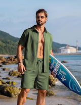 Knitwear Sports Casual Short Sleeve And Shorts Suit