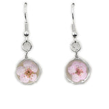 Dried Flower Glass Ball Crystal Earrings Creative Sweet