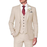 Men's Solid Color Business Jacket Vest Pants Set