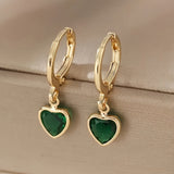 Elegant Colorful Heart-shaped Zircon Earrings Earrings All-match Earrings Women