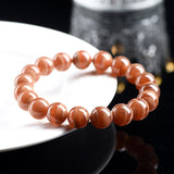 Natural Old Mine Rhodochrosite Round Beads Bracelet Peru