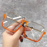 Women's Alloy Plastic Lower Semi-rimless Slimming Sun Glasses