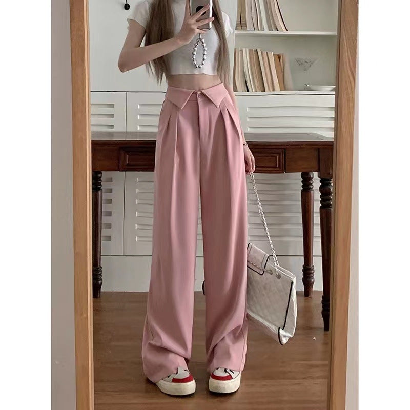 High-end Design Waist Flanging Suit Pants For Women