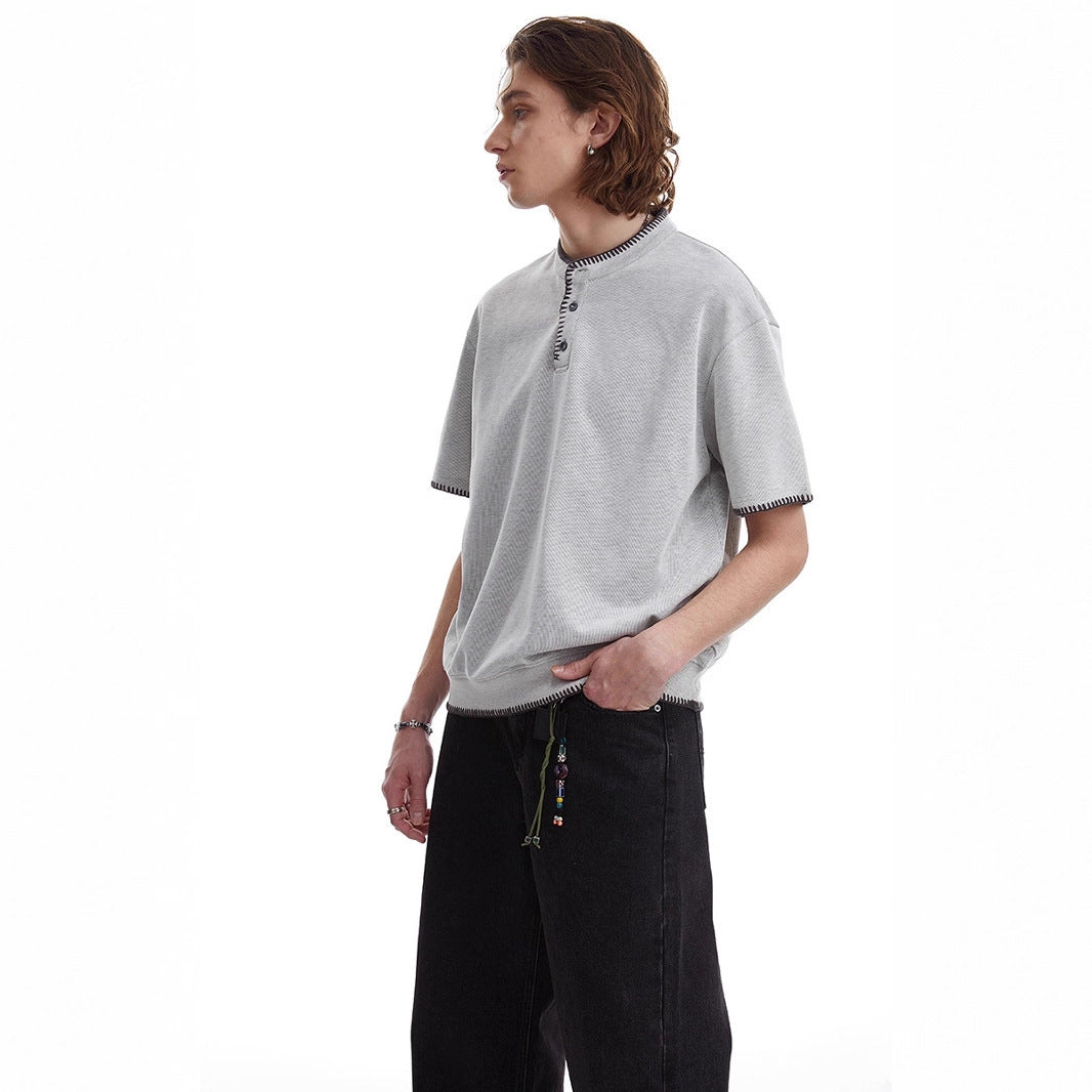 Retro Summer Zipper Short Sleeve