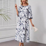 Retro Temperament Female Mid-length Thin Loose Casual Dress